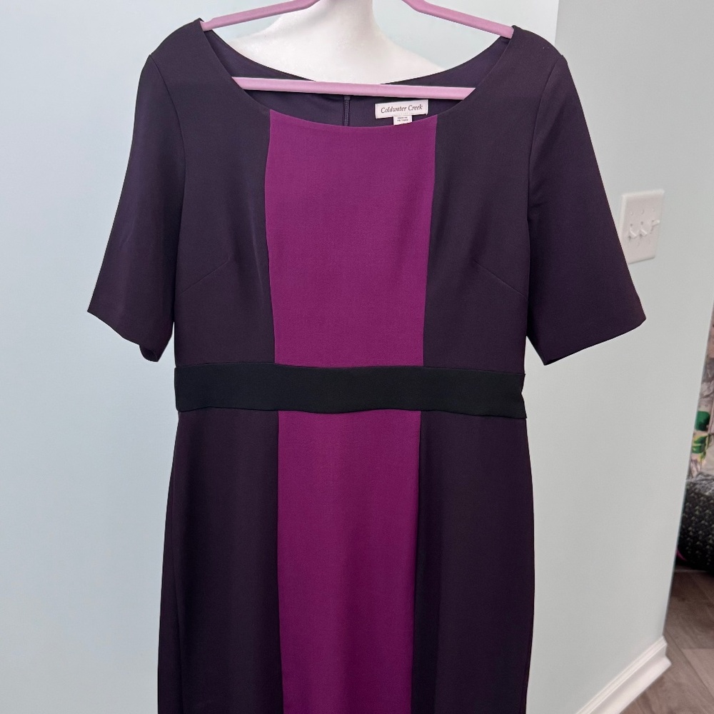 Coldwater Creek Purple Colorblock Dress Size 14